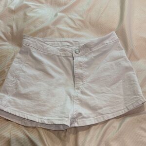 High-Rise White Women’s Cotton Shorts